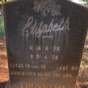 THUYNSMA Elizabeth 1976-1976