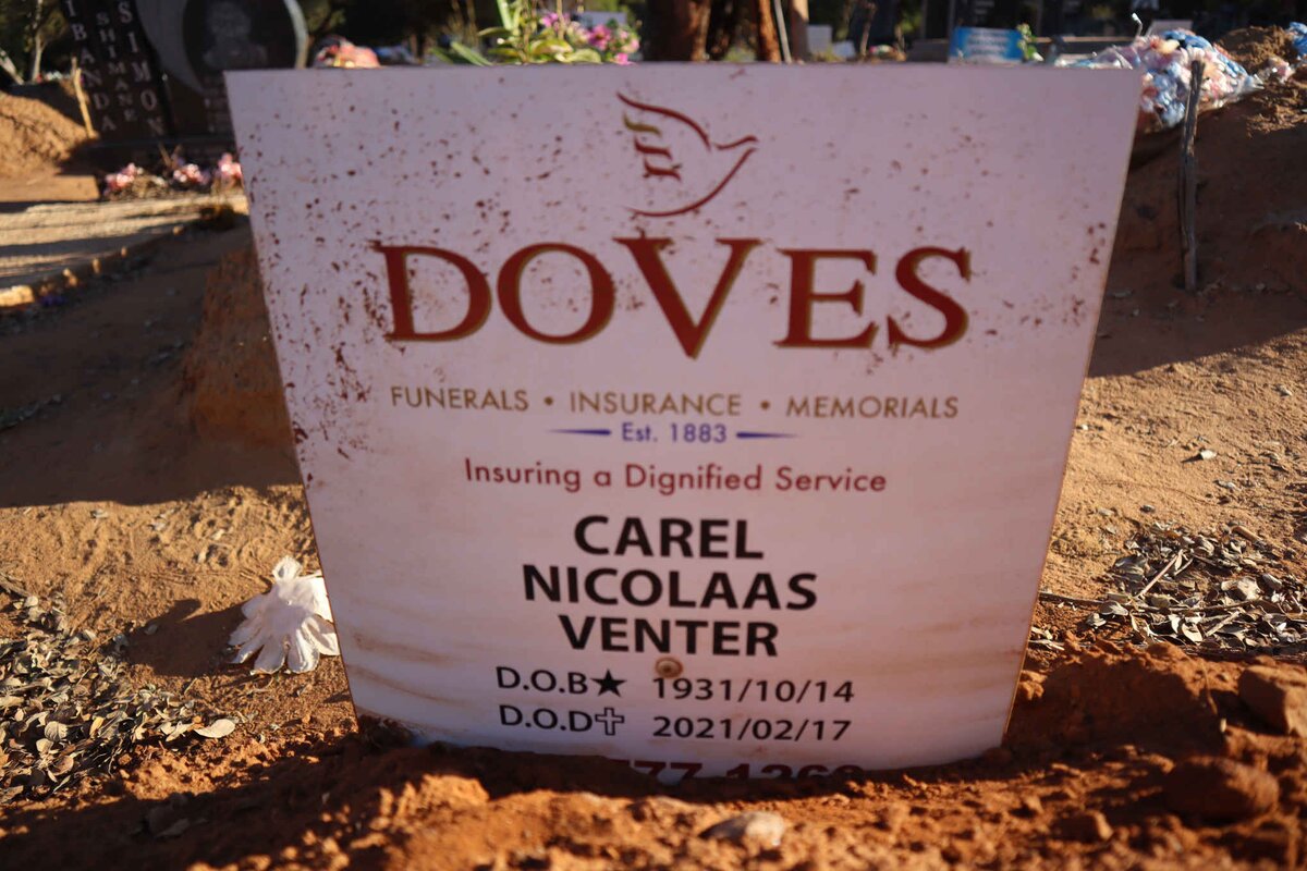 VENTER Carel Nicolaas 1931-2021