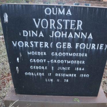 VORSTER Dina Johanna nee FOURIE 1884-1980