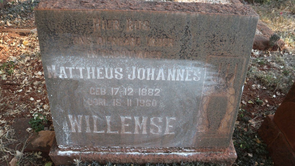 WILLEMSE Mattheus Johannes 1882-1960