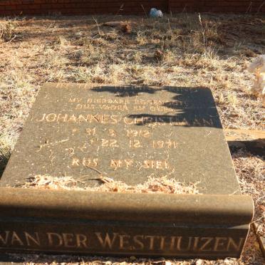 WESTHUIZEN Johannes Christiaan, van der 1912-1971 &amp; Johanna Petronella 1905-1969