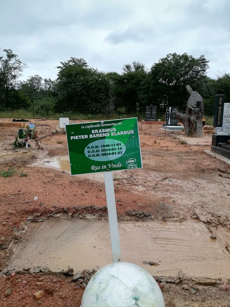 ERASMUS Pieter Barend Elardus 1948-2024