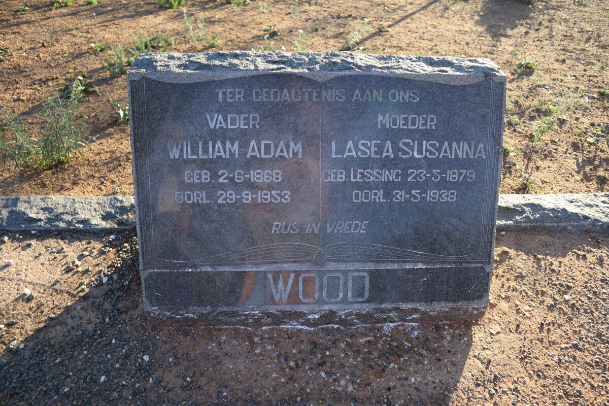 WOOD William Adam 1868-1953 &amp; Lasea Susanna LESSING 1879-1938