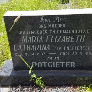 POTGIETER Maria Elizabeth Catharina nee ENGELBRECHT 1907-1992
