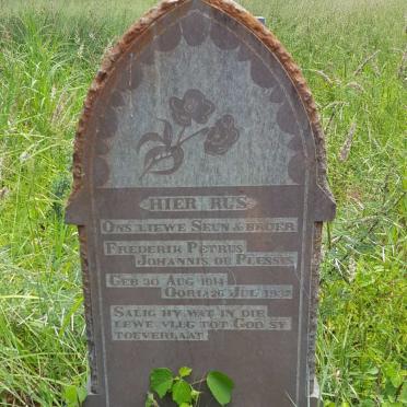 PLESSIS Frederik Petrus Johannis, du 1914-1937