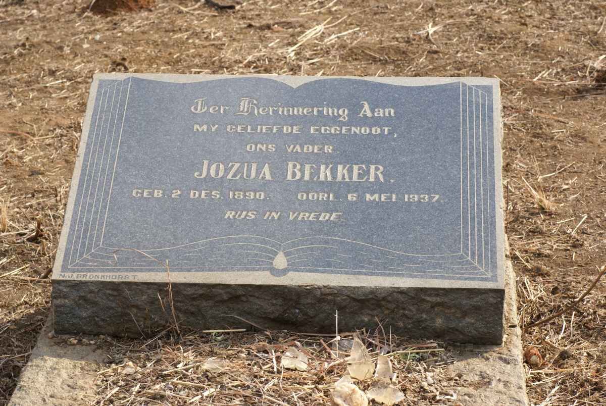 BEKKER Jozua 1890-1937