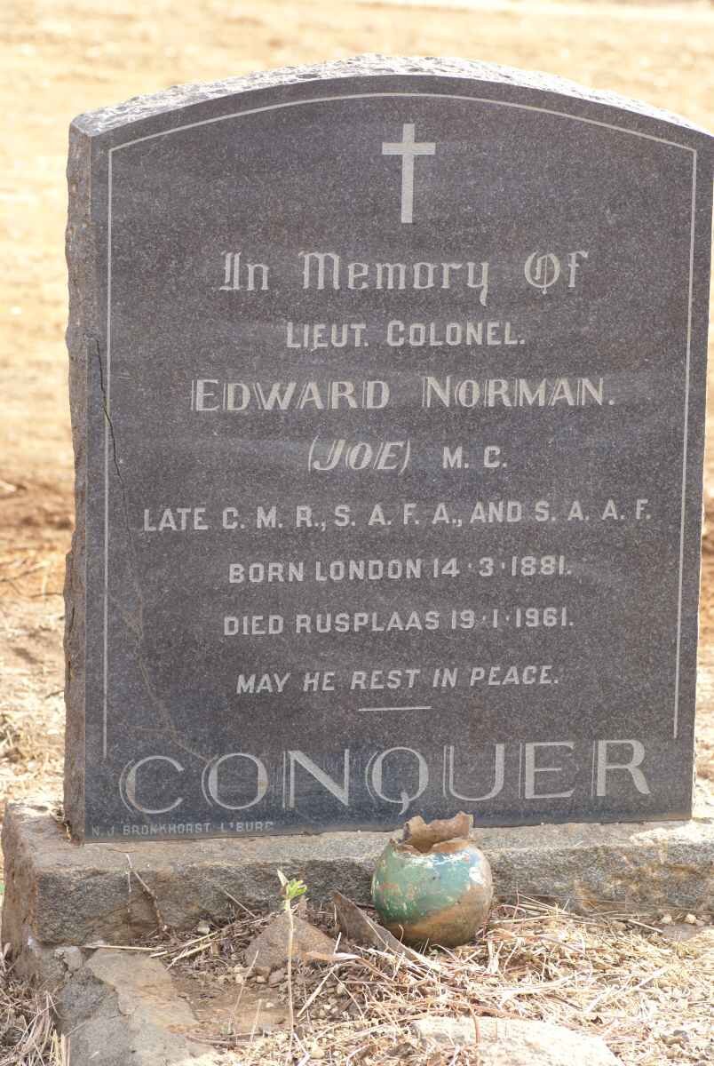 CONQUER Edward Norman 1881-1961