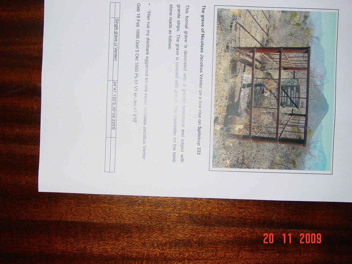 VENTER Nicolaas Jacobus 1886-1950