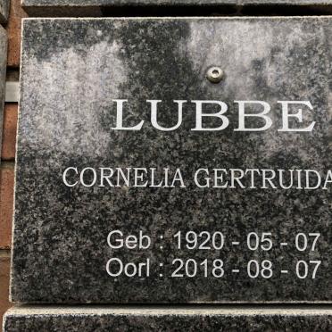 LUBBE Cornelia Gertruida M. 1920-2018