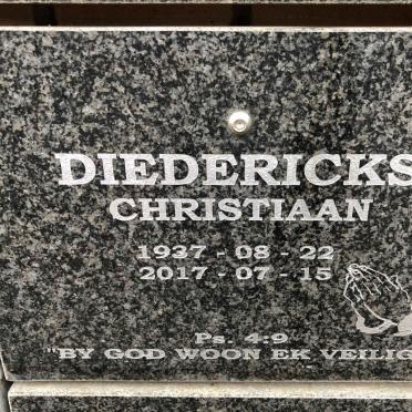 DIEDERICKS Christiaan 1937-2017