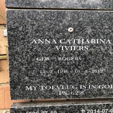 VIVIERS Anna Catharina nee ROGERS 1946-2012