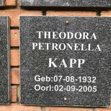 KAPP Theodora Petronella 1932-2005