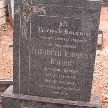 FOURIE Elizabeth Johanna nee VAN HEERDEN 1898-1952