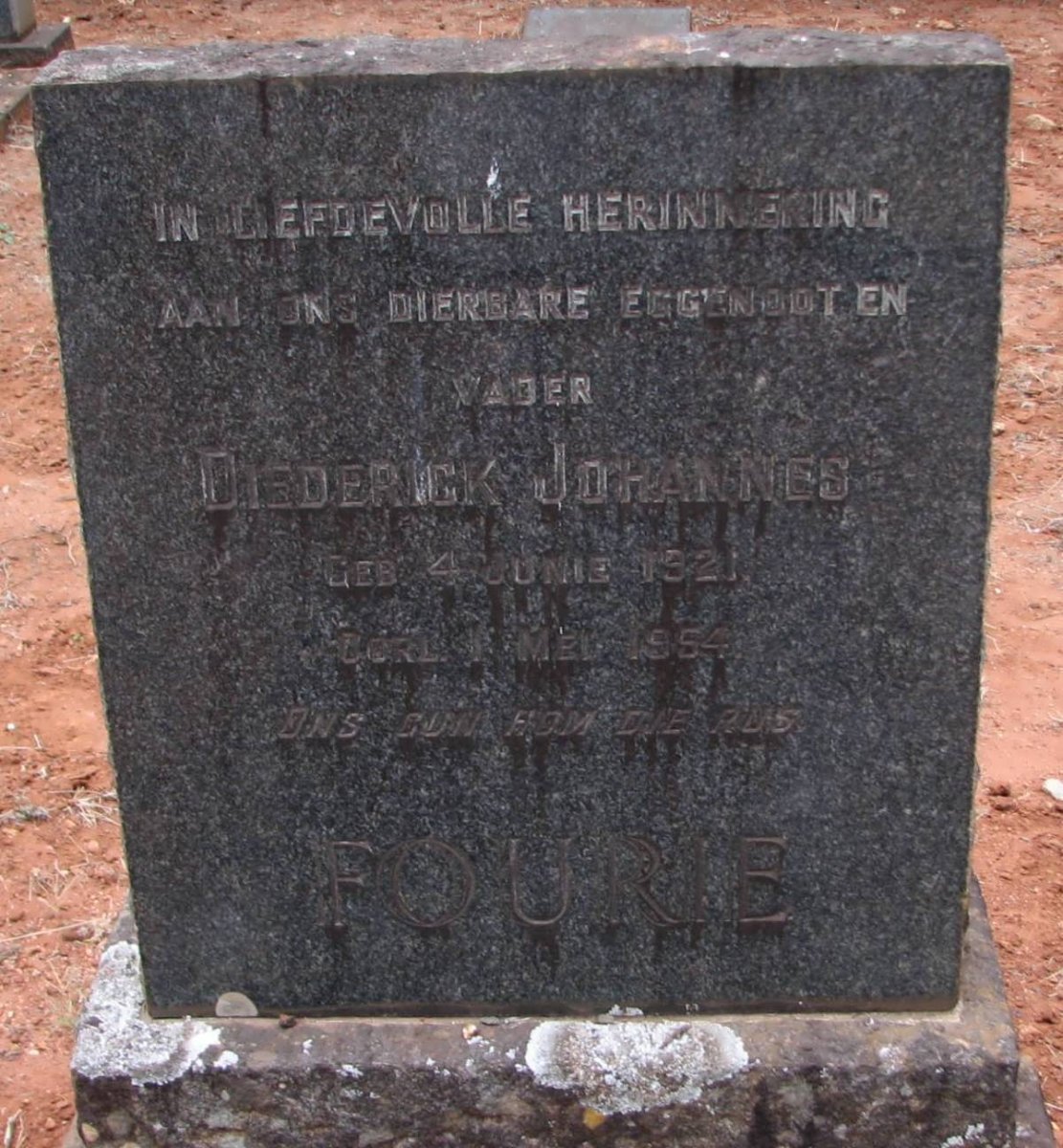 FOURIE Frederick Johannes 1921-1954