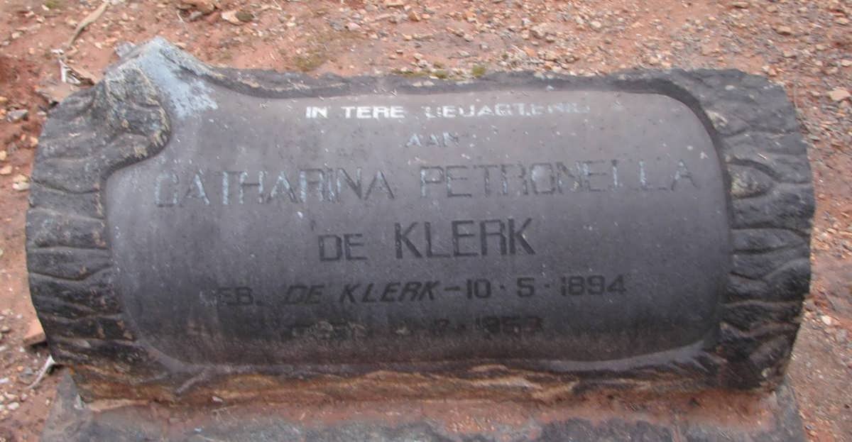 KLERK Catharina Petronella, de nee DE KLERK 1894-1959