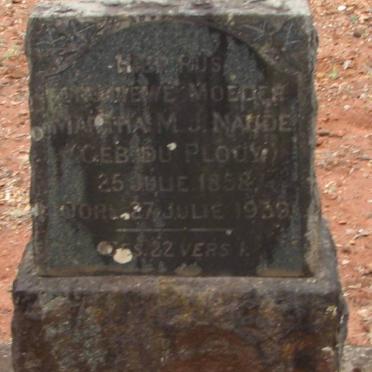 NAUDE Martha M.J. nee DU PLOOY 1858-1939