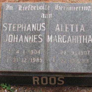 ROOS Stephanus Johannes 1904-1985 &amp; Aletta Margaritha 1907-2001