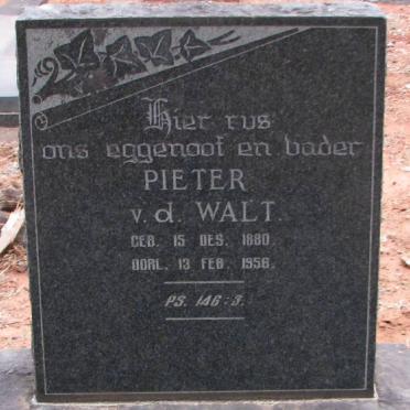 WALT Pieter, v.d. 1880-1956