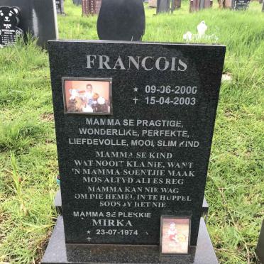 MERWE Mirka, van der 1974- :: VAN DER MERWE Francois 2000-2003