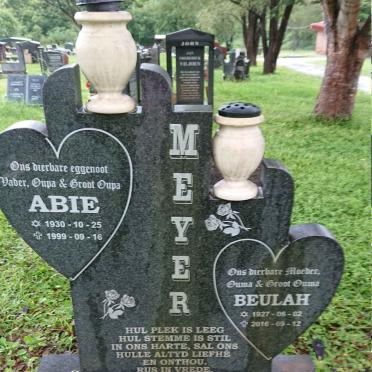 MEYER Abie 1930-1999 &amp; Beulah 1927-2016