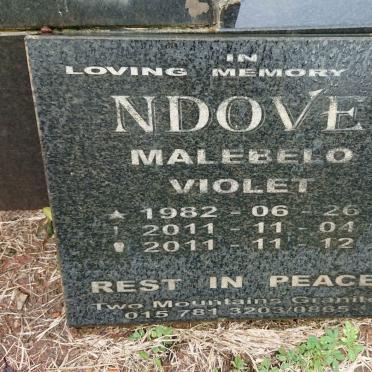 NDOVE Malebelo Violet 1982-2011
