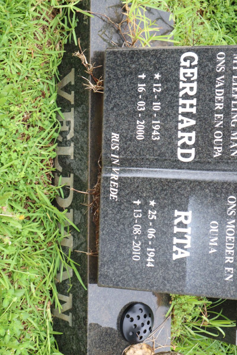 VELDMAN Gerhard 1943-2000 &amp; Rita 1944-2010