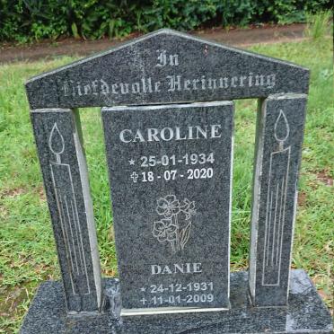 WALT Danie, van der 1931-2009 &amp; Caroline 1934-2020