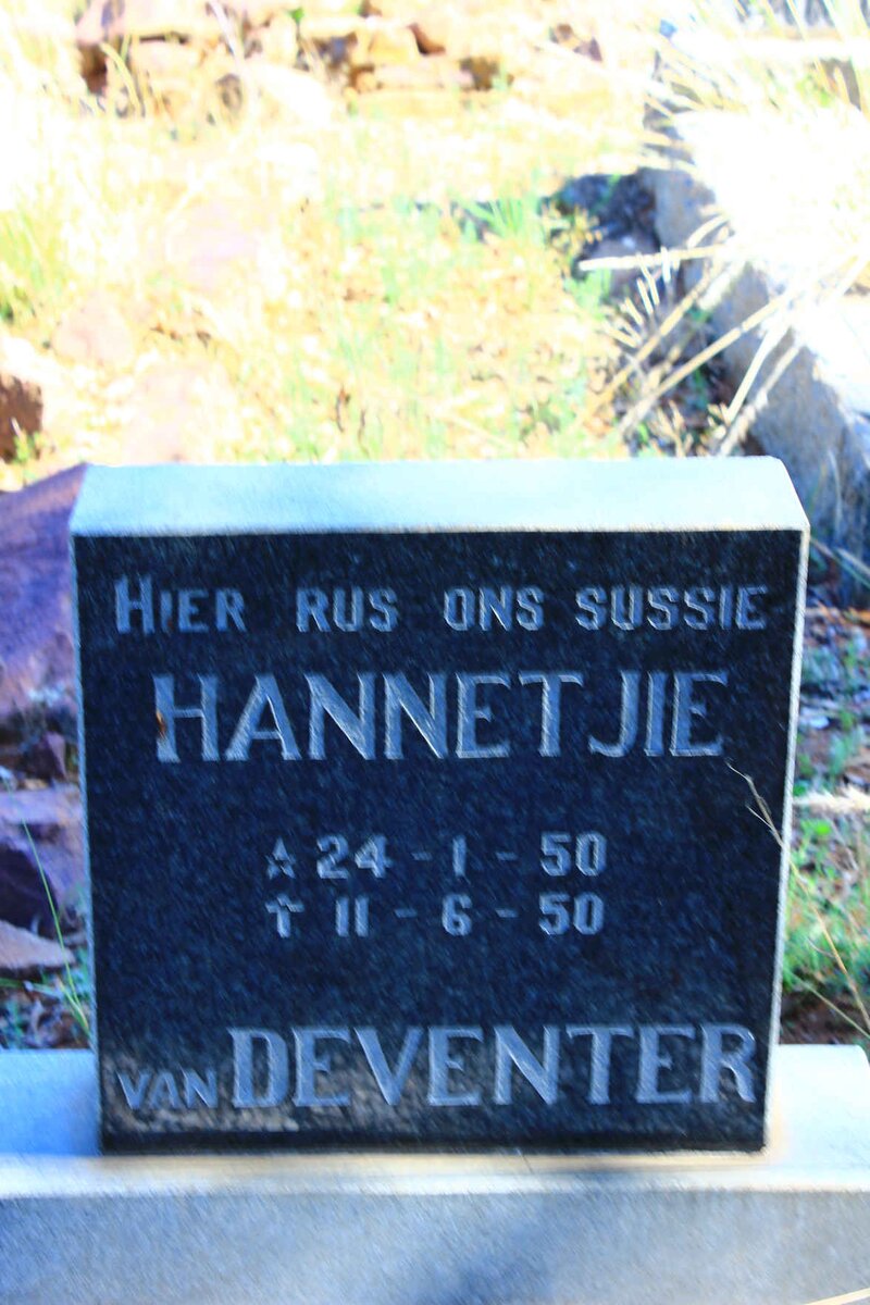 DEVENTER Hannetjie, van 1950-1950