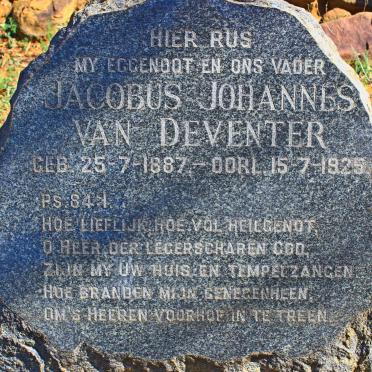 DEVENTER Jacobus Johannes, van 1887-1925