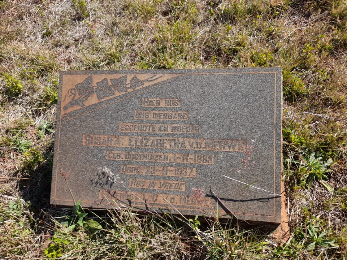 MERWE Susara Elizabetha, v.d. nee OOSTHUIZEN 1885-1937