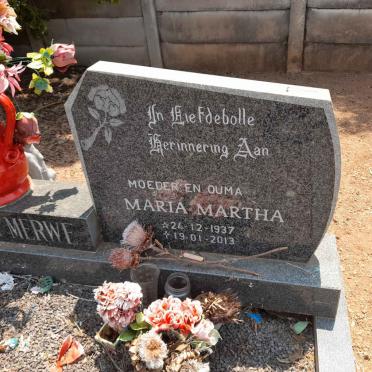 MERWE Christiaan Jacobus, van der 1934-1990 &amp; Maria Martha 1937-2013 