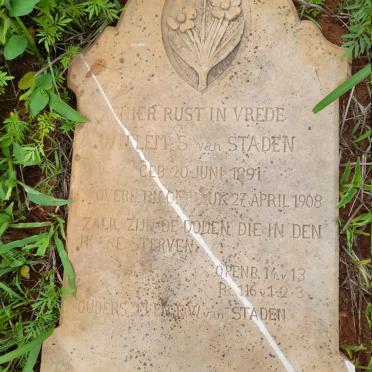 STADEN Willem S., van 1891-1908