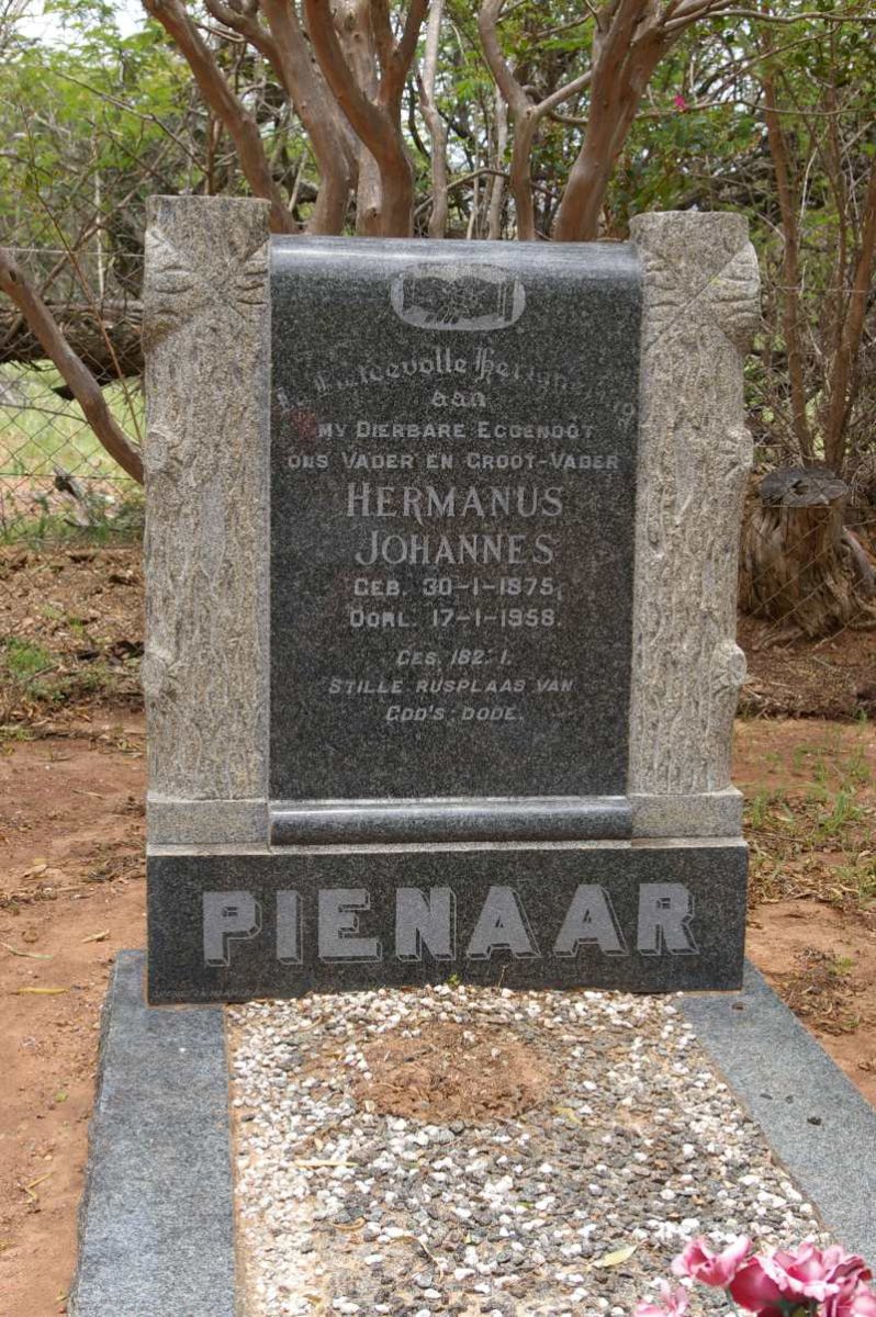 PIENAAR Hermanus Johannes 1875-1958