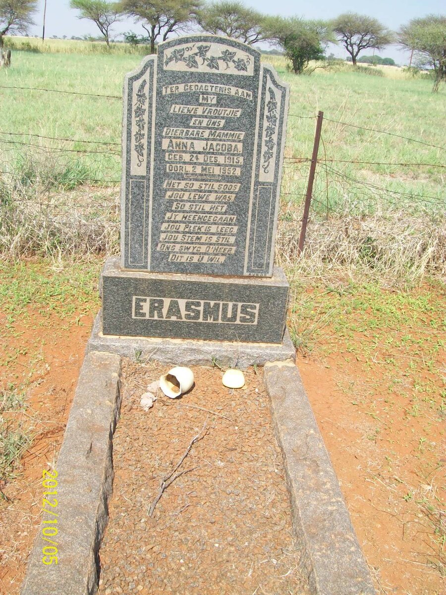 ERASMUS Anna Jacoba 1915-1952