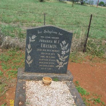 ERASMUS Johanna M.F. nee VAN DER MERWE 1877-1964