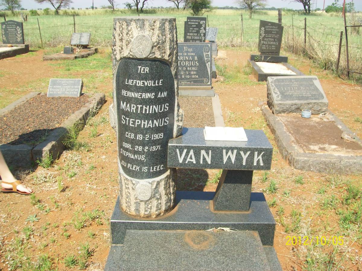 WYK Marthinus Stephanus, van 1909-1971