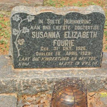 FOURIE Susanna Elizabeth 1926-1929