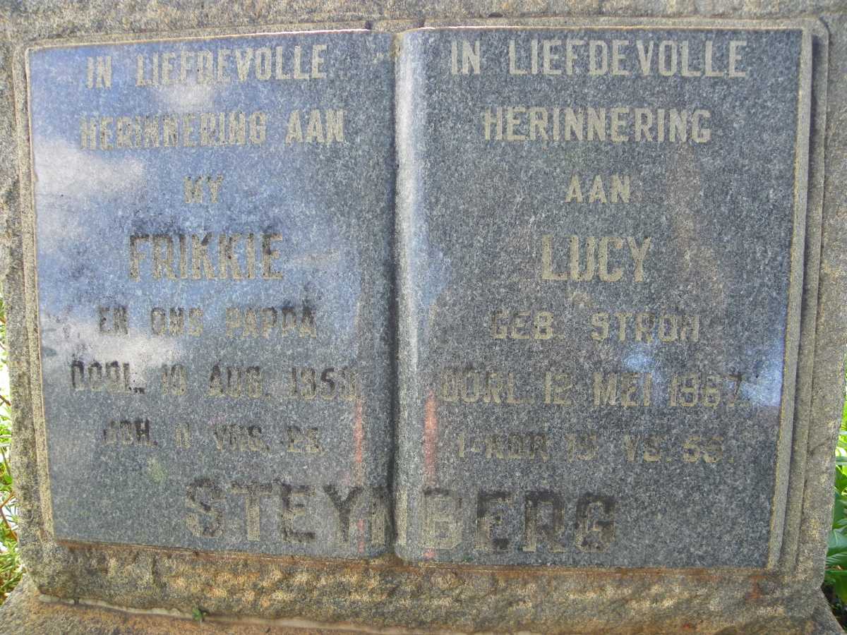 STEYNBERG Frikkie -1953 &amp; Lucy STROH -1967