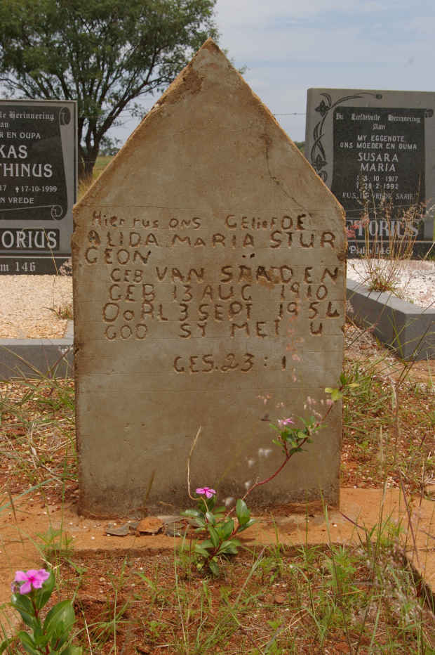 STURGEON Alida Maria nee VAN STADEN 1910-1954