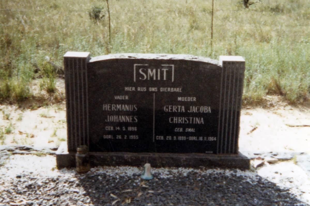 SMIT Hermanus Johannes 1896-1955 &amp; Gerta Jacoba Christina SMAL 1899-1964