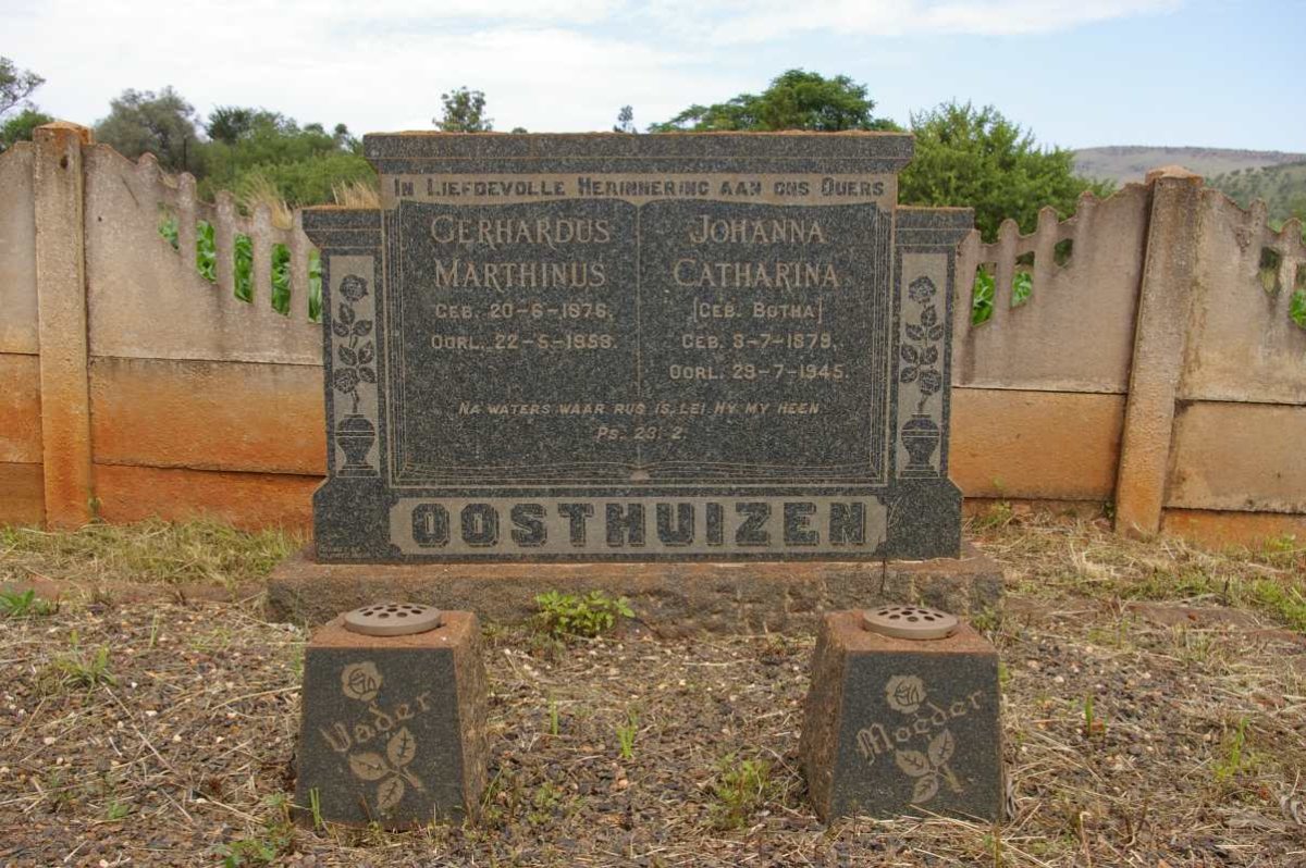 OOSTHUIZEN Gerhardus Marthinus 1876-195? &amp; Johanna Catharina BOTHA 1879-1945