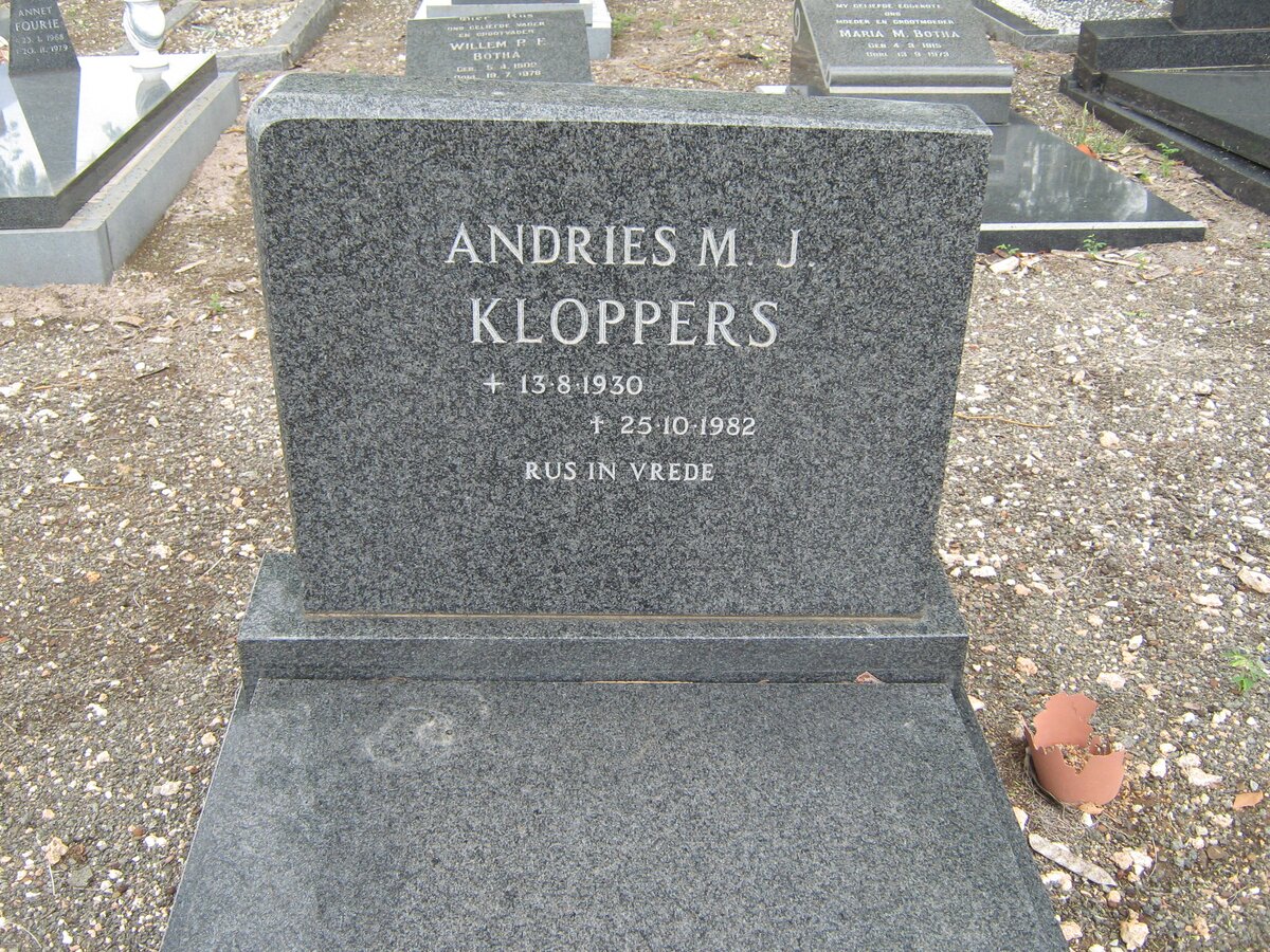 KLOPPERS Andries M.J. 1930-1982