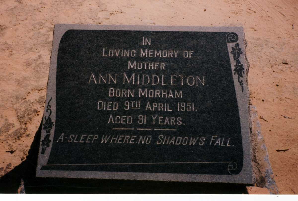 MIDDLETON Ann nee MORHAM -1951