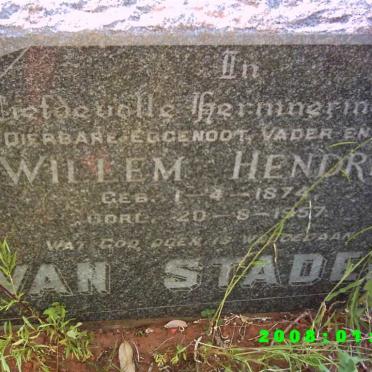 STADEN Willem Hendrik, van 1874-1957