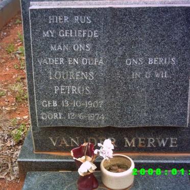 MERWE Lourens Petrus, van der 1907-1974