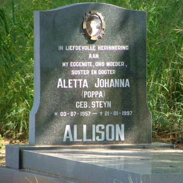 ALLISON Aletta Johanna nee STEYN 1957-1997