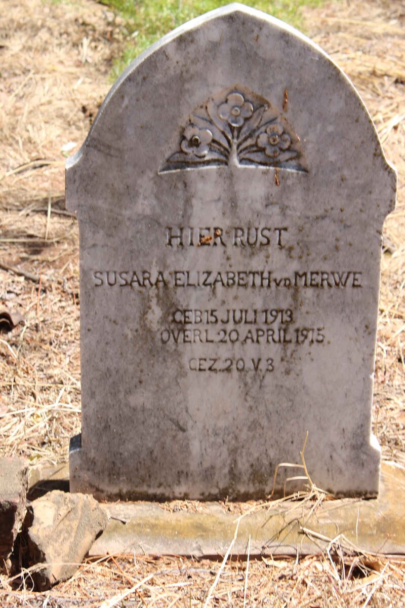 MERWE Susara Elizabeth, v.d. 1913-1915