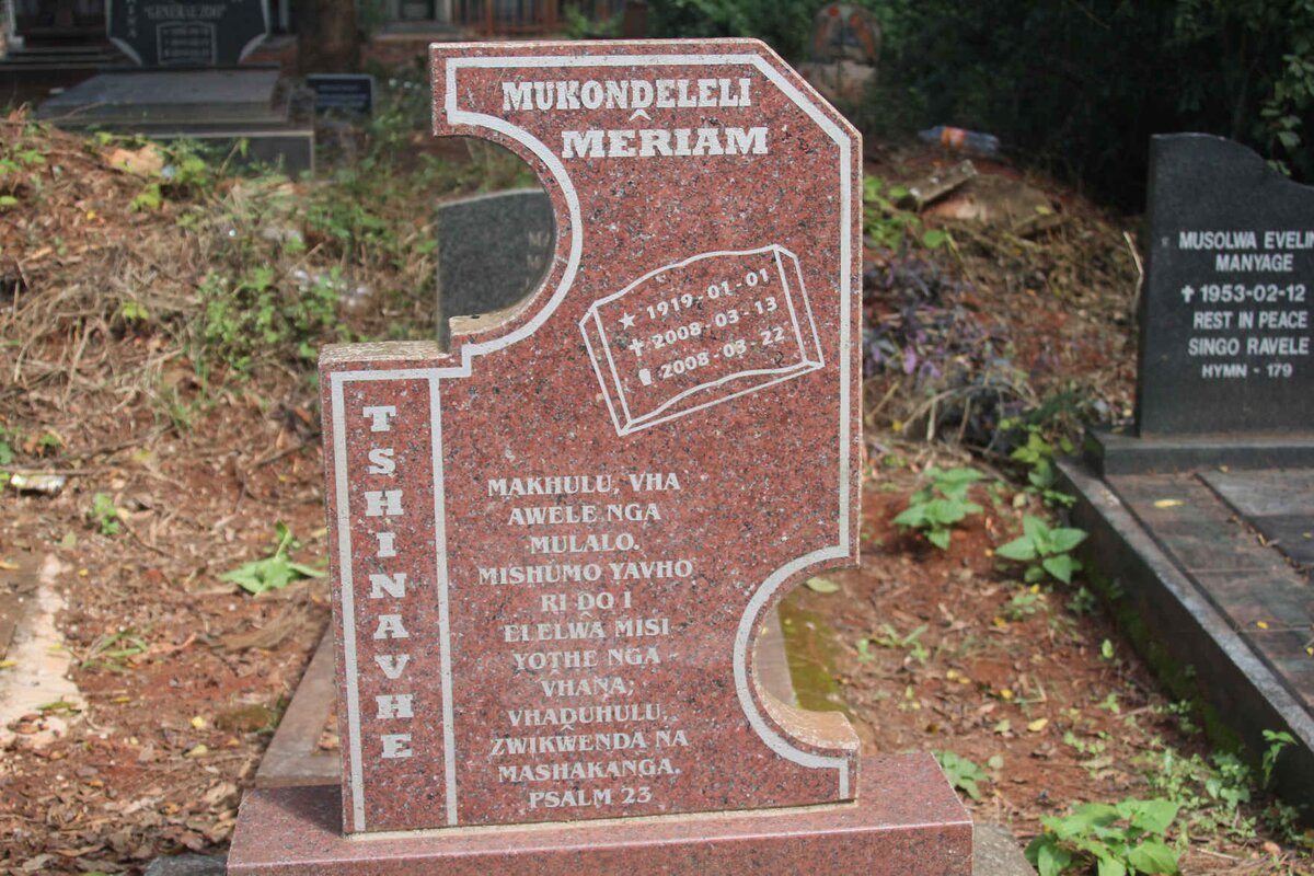 TSHINAVHE Mukondeleli Mêriam 1919-2008