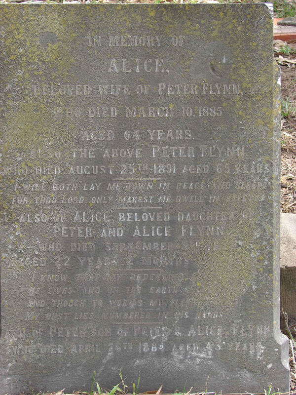 FLYNN Peter -1891 & Alice -1885 :: FLYNN Alice -18?? :: FLYNN Peter -1844