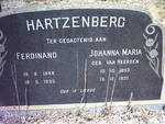 HARTZENBERG Ferdinand 1848-1935 & Johanna Maria VAN HEERDEN 1853-1937